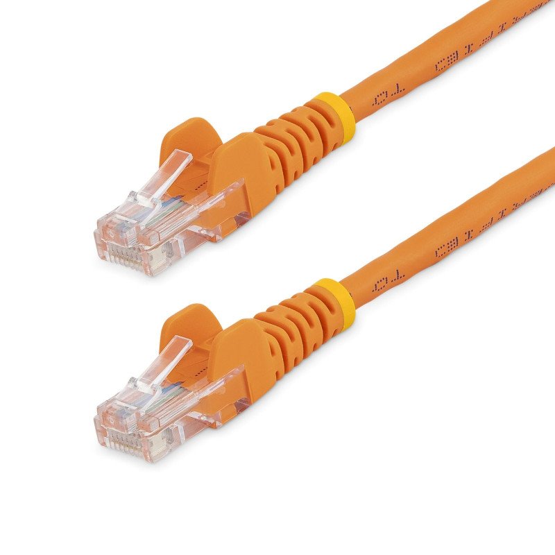 Cable de 1m Naranja de Red Fast Ethernet Cat5e RJ45 sin Enganche, Cable Patch Snagless, Extremo Secundario: 1 x RJ-45 Network, M