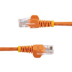 Cable de 1m Naranja de Red Fast Ethernet Cat5e RJ45 sin Enganche, Cable Patch Snagless, Extremo Secundario: 1 x RJ-45 Network, M