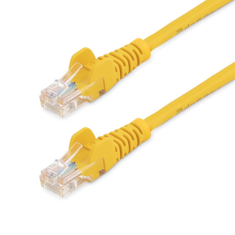 Cable de 1m Amarillo de Red Fast Ethernet Cat5e RJ45 sin Enganche, Cable Patch Snagless, Extremo Secundario: 1 x RJ-45 Network,