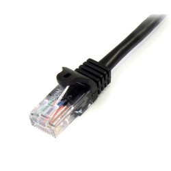 Cable de Red de 0.5m Negro Cat5e Ethernet RJ45 sin Enganches, Extremo Secundario: 1 x RJ-45 Network, Male, Cable de conexión, Or