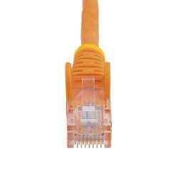 Cable de Red de 0.5m Naranja Cat5e Ethernet RJ45 sin Enganches, Extremo Secundario: 1 x RJ-45 Network, Male, Cable de conexión,
