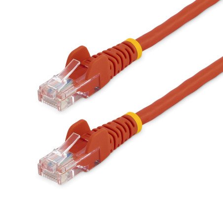 Cable de Red de 0.5m Rojo Cat5e Ethernet RJ45 sin Enganches, Extremo Secundario: 1 x RJ-45 Network, Male, Cable de conexión, Oro