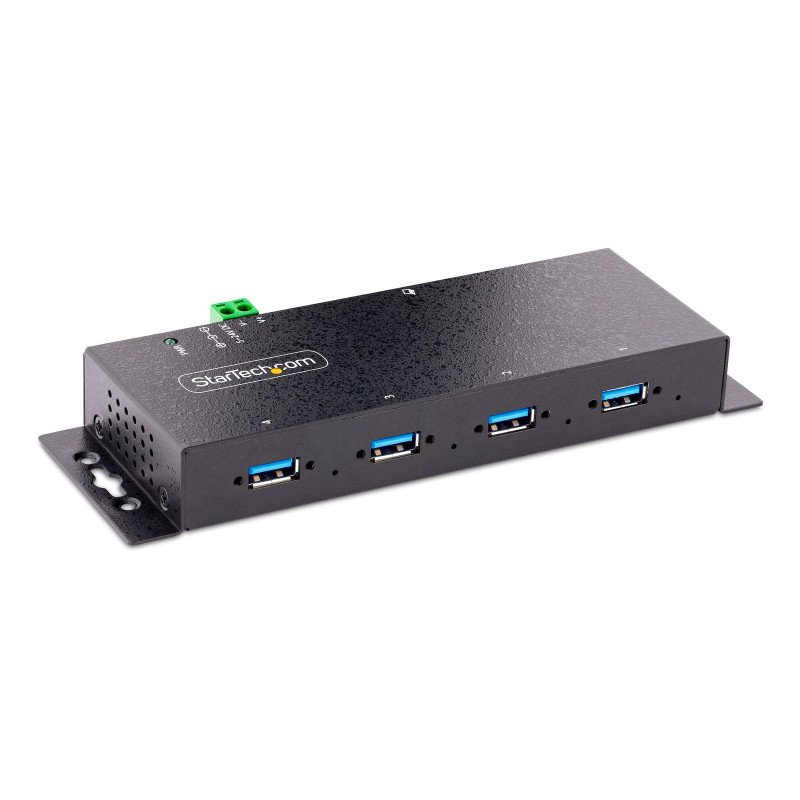 Concentrador USB, Montable en pared/escritorio/riel DIN, Negro, 4 Total USB Port(s), PC
