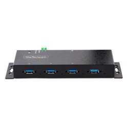 Concentrador USB, Montable en pared/escritorio/riel DIN, Negro, 4 Total USB Port(s), PC