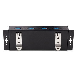 Concentrador USB, Montable en pared/escritorio/riel DIN, Negro, 4 Total USB Port(s), PC