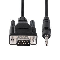 Cable Adaptador 1m Serial DB9 a 3.5mm para la Configuración de Dispositivos Seriales, Cable RS232 DB9 Serial macho a 3.5 mm