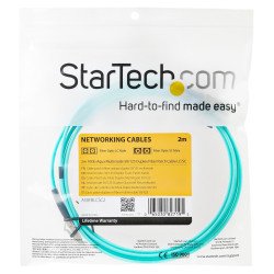 Cable de 2m de Fibra Óptica Multimodo OM3 LC a LC UPC, Full Duplex 50/125, 100G, LOMMF/VCSEL, Pérdida Baja