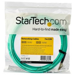 Cable de 7m de Fibra Óptica Multimodo OM3 LC a LC UPC, Full Duplex 50/125, 100G, LOMMF/VCSEL, Pérdida Baja