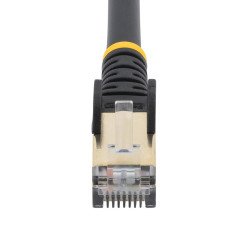 Cable de 6m CAT6a Ethernet Negro, Cable de red 10Gb Cat6a Snagless Blindado RJ45 PoE de 100W, 10GbE con Certificación UL/TIA, Ex