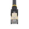 Cable de 6m CAT6a Ethernet Negro, Cable de red 10Gb Cat6a Snagless Blindado RJ45 PoE de 100W, 10GbE con Certificación UL/TIA, Ex