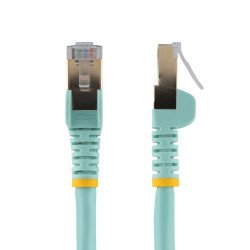 Cable de 1m CAT6a Ethernet Aguamarina, Cable de red 10Gb Cat6a Snagless Blindado RJ45 PoE de 100W, 10GbE con Certificación UL/TI