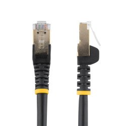 Cable de 2m CAT6a Ethernet Negro, Cable de red 10Gb Cat6a Snagless Blindado RJ45 PoE de 100W, 10GbE con Certificación UL/TIA, Ex
