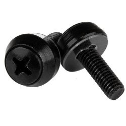 Paquete de 50 Tornillos de Montaje M5x12mm, Negro, Tornillos de montaje, 12mm, Acero, Negro, 50 / Paquete