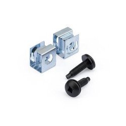Paquete de 50 Tornillos 10-32 y Tuercas Clip para Gabinete Rack de Servidores, Tornillo de bastidor, Tuerca clip, 10, 19.05mm