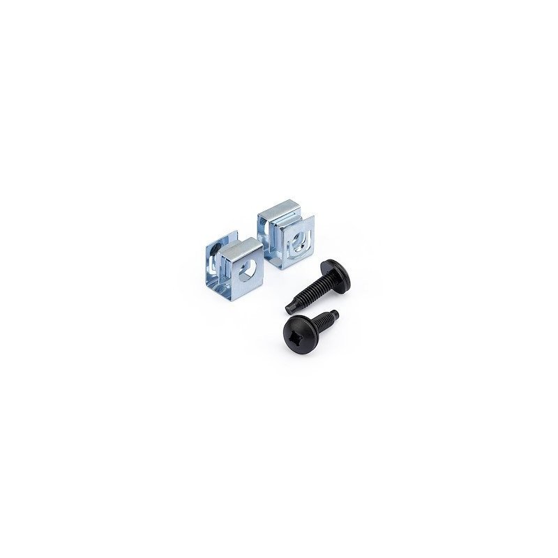 Paquete de 50 Tornillos 10-32 y Tuercas Clip para Gabinete Rack de Servidores, Tornillo de bastidor, Tuerca clip, 10, 19.05mm