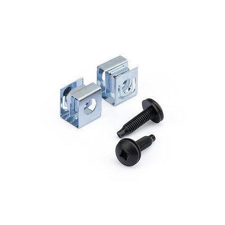 Paquete de 50 Tornillos 10-32 y Tuercas Clip para Gabinete Rack de Servidores, Tornillo de bastidor, Tuerca clip, 10, 19.05mm