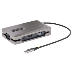 Adaptador Multipuertos USB-C con Video USB Tipo C de Modo Alt, HDMI 4K, VGA, Docking Station para 2 Monitores, Hub MST, 2 D