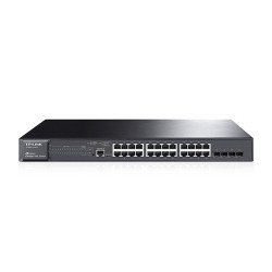 Switch inteligente TP-Link administrable 24 puertos PoE RJ45 10/100/1000mbps + 4 SFP combo gigabit l2 JetStream