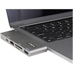 Adaptador Multipuertos USB C para MacBook Pro/Air, USB Tipo C a HDMI 4K, Power Delivery, SD/MicroSD, USB 3.0, Dock Mini USB-C, 1
