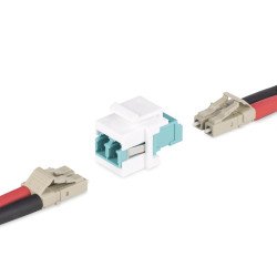 Acoplador LC a LC de Fibra, Jack Keystone Dúplex LC a LC, Acoplador Keystone LC/UPC de Fibra Óptica, 2 X LC/UPC Network, Female,