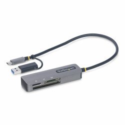 Lector USB 3.0 de Tarjetas de Memoria Flash SD CompactFlash y microSD, Grabador USB-C de Tarjetas de Memoria, USB Tipo C