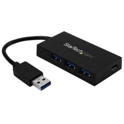 Hub USB 3.0 de 4 Puertos, USB-A a USB-C & 3xUSB-A SuperSpeed, Autoalimentado/Bus USB, USB 3.2 Gen 1 (5Gbps) y Carga BC 1.2