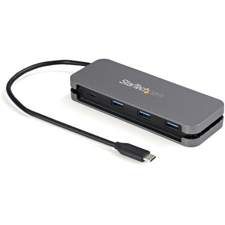 Hub USB-C de 4 Puertos, 3xUSB-A/USB-C, USB 3.0 5Gbps (USB 3.2 Gen 1), Alimentado por Bus, con Cable de 28cm, Soporte UASP