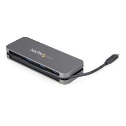 Hub USB-C de 4 Puertos, 3xUSB-A/USB-C, USB 3.0 5Gbps (USB 3.2 Gen 1), Alimentado por Bus, con Cable de 28cm, Soporte UASP