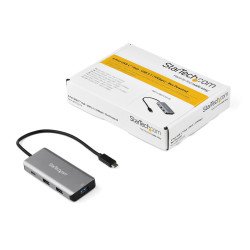 Adaptador Hub USB-C de 4 Puertos 3x USB-A & 1x USB-C con Cable de 25cm, USB 3.1 10Gbps, Soporte UASP, 3 Total USB Ports