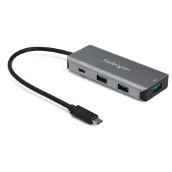 Adaptador Hub USB-C de 4 Puertos 3x USB-A & 1x USB-C, Cable de 25cm y Entrega de Potencia, 10Gbps, Soporte UASP, 4 Total USB