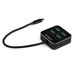 Hub USB-C de 4 Puertos USB-A, USB 3.2 Gen 2 Tipo C 10Gbps, Alimentado por Bus USB, Adaptador Portátil para Laptop