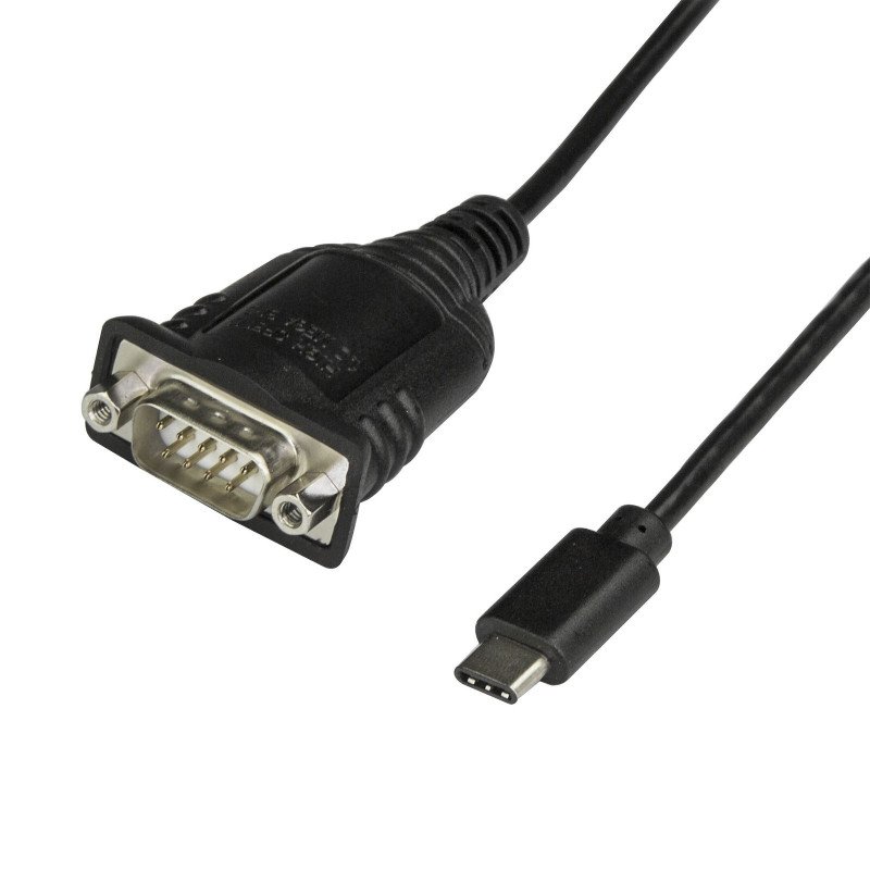 Cable Adaptador USB Tipo C a Serial DB9 RS232 con Retención de Puertos COM de 40cm, USBC a Serial, para Windows Mac y Linux, 1 x