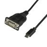 Cable Adaptador USB Tipo C a Serial DB9 RS232 con Retención de Puertos COM de 40cm, USBC a Serial, para Windows Mac y Linux, 1 x
