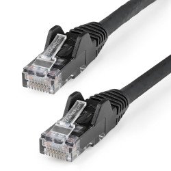 Cable de 7m CAT6 Ethernet, LSZH, Cable de Red RJ45 UTP de 10Gb 650MHz, PoE de 100W, sin Enganche ETL, Negro, 10Gbit/s, Cable de
