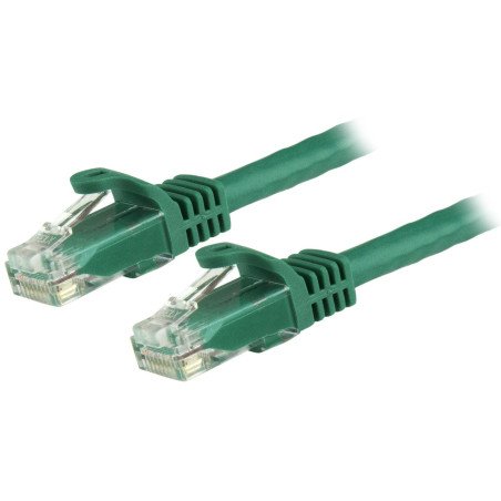 Cable de Red Gigabit Ethernet 15m UTP Patch Cat6 Cat 6 RJ45 Snagless Sin Enganches, Verde, Extremo Secundario: 1 x RJ-45 Network
