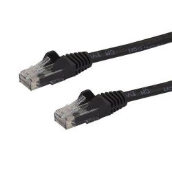 Cable de Red Ethernet Snagless Sin Enganches Cat 6 Cat6 Gigabit 0.5m, Negro, Extremo Secundario: 1 x RJ-45 Network, Male, 6Gbit/