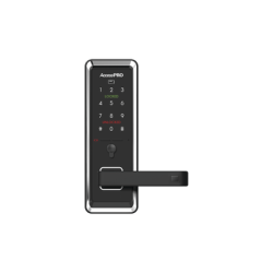 Cerradura inteligente con teclado touch screen, apertura con tarjeta mifare, contraseña y llave de emergencia de diseño compacto