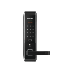 Cerradura inteligente para puertas con doble cerrojo, teclado touch screen, apertura con tarjeta mifare, contraseña y llave de e