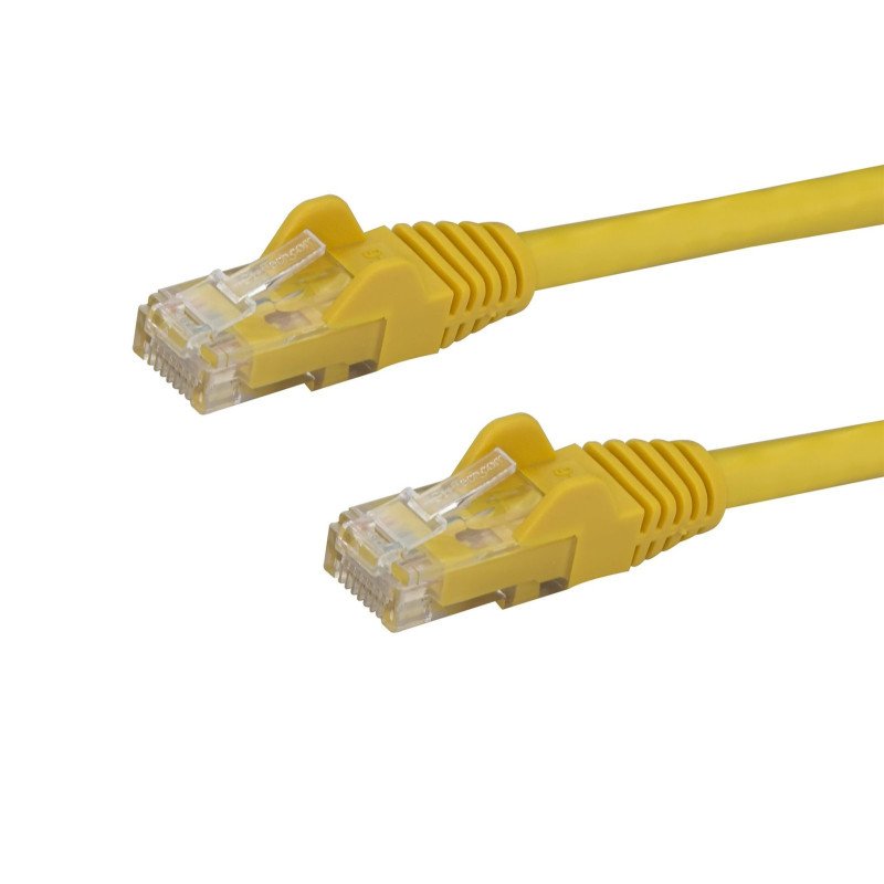 Cable de Red de 30cm Amarillo Cat6 UTP Ethernet Gigabit RJ45 sin Enganches, Extremo Secundario: 1 x RJ-45 Network, Male, 10Gbit/