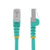 Cable de 1.8m de Red Ethernet CAT6a, Aguamarina, LSZH, 10Gb, 500MHz, PoE++ 100W, Snagless sin Pestillo, RJ-45, S/FTP, Cable for