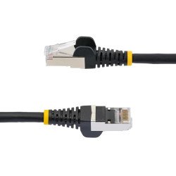 Cable de 4.5m de Red Ethernet CAT6a, Negro, LSZH, 10Gb, 500MHz, PoE++ de 100W, Snagless sin Pestillo, RJ-45, S/FTP, Extremo Secu