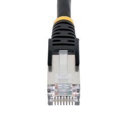 Cable de 4.5m de Red Ethernet CAT6a, Negro, LSZH, 10Gb, 500MHz, PoE++ de 100W, Snagless sin Pestillo, RJ-45, S/FTP, Extremo Secu