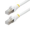 Cable de 3m de Red Ethernet CAT6a, Blanco, LSZH, 10Gb, 500MHz, PoE++ de 100W, Snagless sin Pestillo, RJ-45, S/FTP, Extremo Secun