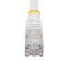 Cable de 3m de Red Ethernet CAT6a, Blanco, LSZH, 10Gb, 500MHz, PoE++ de 100W, Snagless sin Pestillo, RJ-45, S/FTP, Extremo Secun