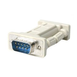 Adaptador Convertidor Serial DB9 RS232 de Módem Nulo Macho a Hembra, 1 x 9-pin DB-9 RS-232 Serial Female, Gris