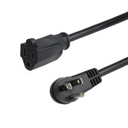 Cable de 0.9m de Extensión de Alimentación, Acodado en Ángulo Recto NEMA 5-15P a NEMA 5-15R, 13A 125V, 16AWG, UL, Para Computad
