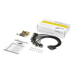 Tarjeta Serial PCI Express 8 puertos Controladora, Adaptador PCIe RS232 DB9, UART 16C1050, Protección ESD 15kV, Win/Linux, PCI E