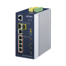 Switch industrial administrable 4 puertos gigabit con ultra PoE 802.3af/at, 2 puertos SFP