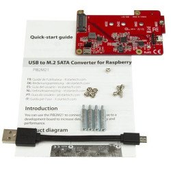 Conversor Adaptador USB a M.2 NGFF SATA SSD para Placas de Desarrollo y Raspberry Pi, con Accesorios