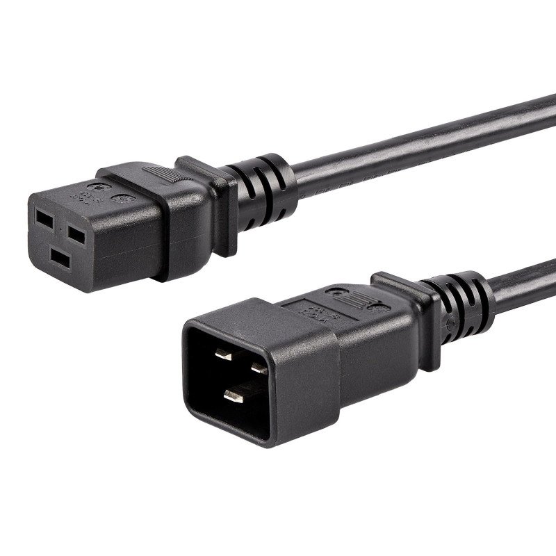 Cable de 3m de Extensión de Alimentación, Cable de Extensión IEC 320 C19 a IEC 320 C20 Negro, 15A 250V, 14AWG, Alargador, Para U